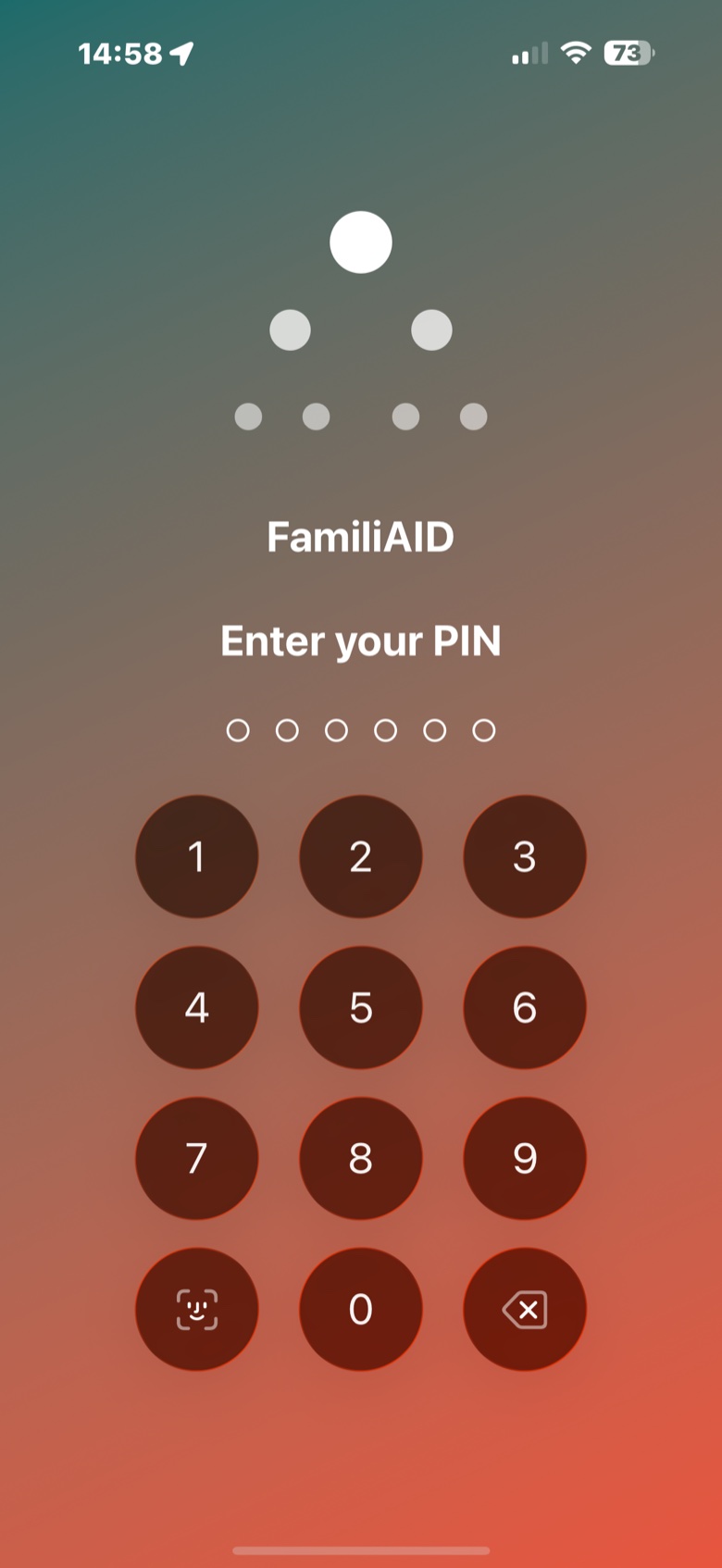 Login screen