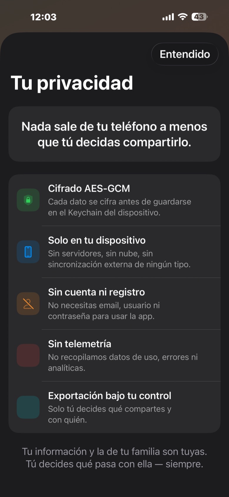 Pantalla de privacidad